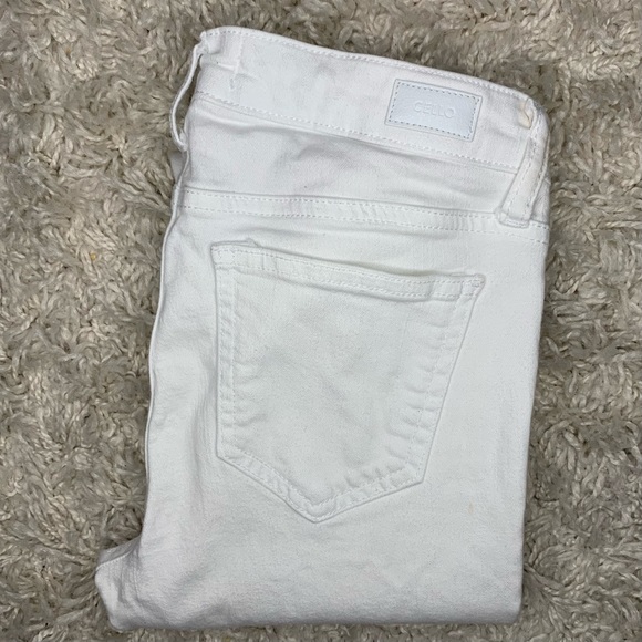 Cello Mid Rise White Denim Skinny Jeans - Picture 3 of 4